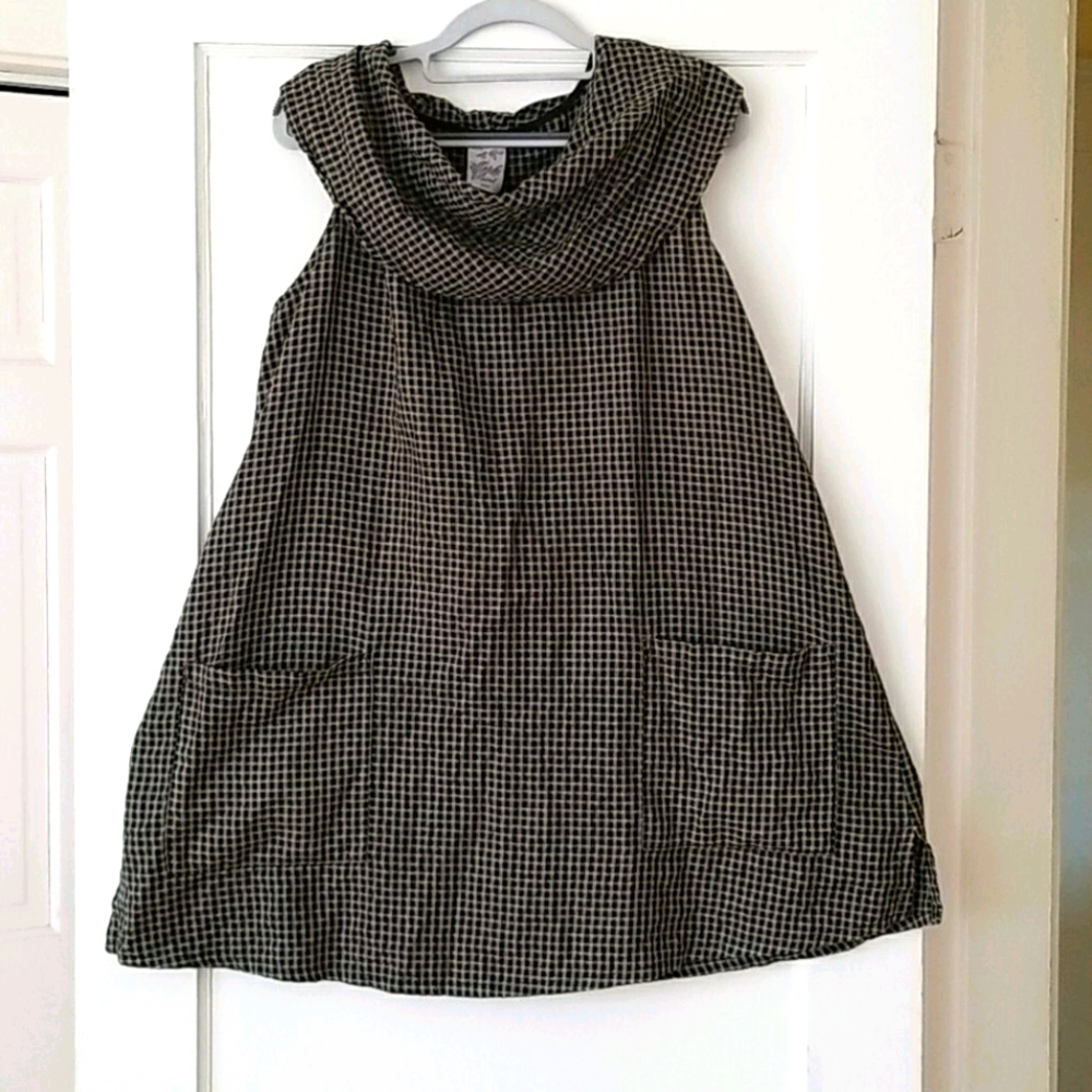 Linen cowl neck tunic, M, by Match Point